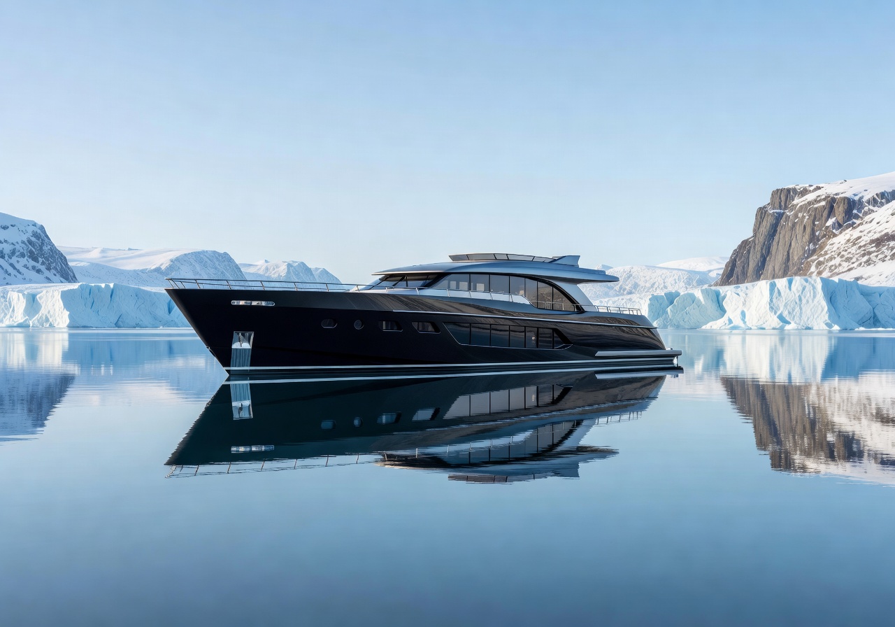 Arctic Silence Private VIP Yacht in calm pristine waters
