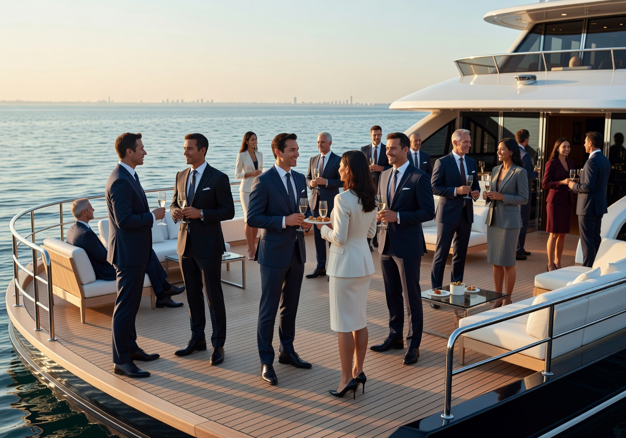Corporate Event networking on a yacht