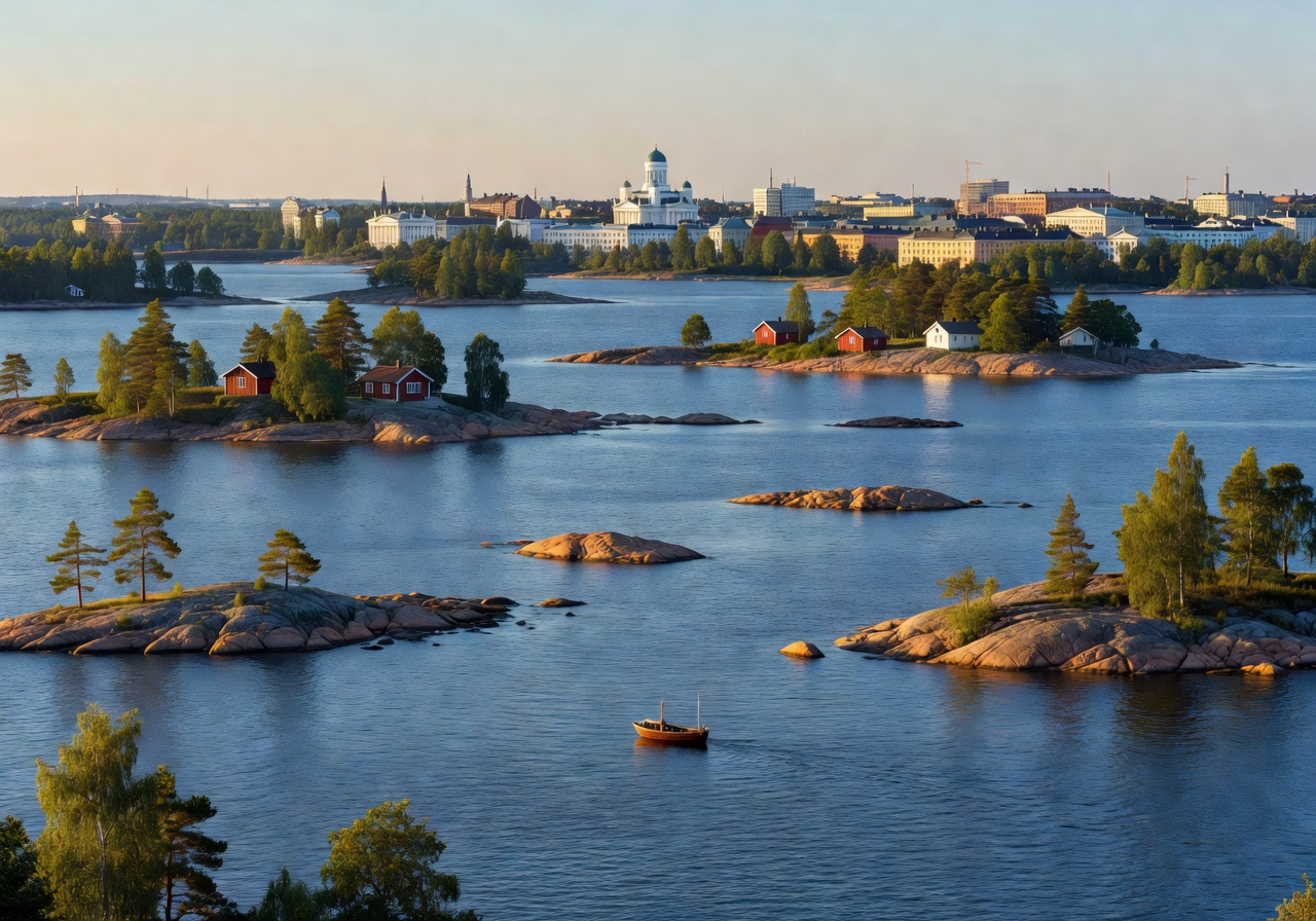 Helsinki Archipelago city view from water