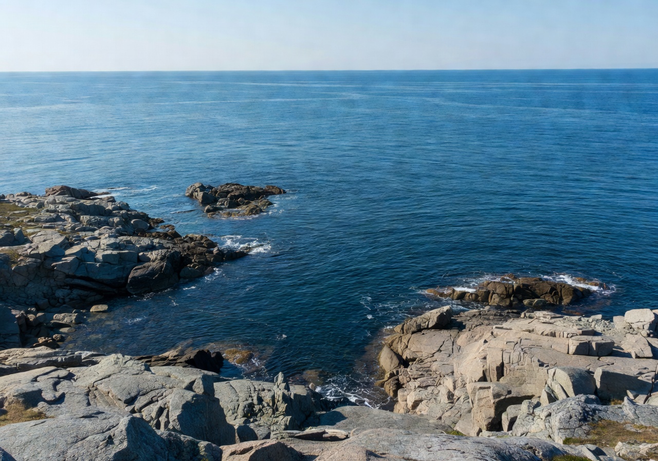 Åland Islands rocky coast and blue sea