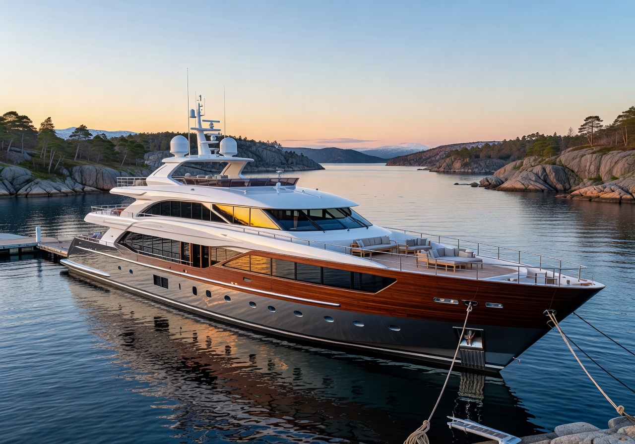 Nordic Queen Luxury Yacht docked in full view
